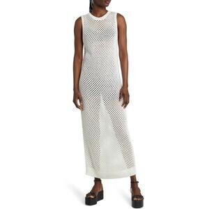 OPEN EDIT Nordstrom Open Knit Dress Swim Coverup Ivory Cloud Women's XS